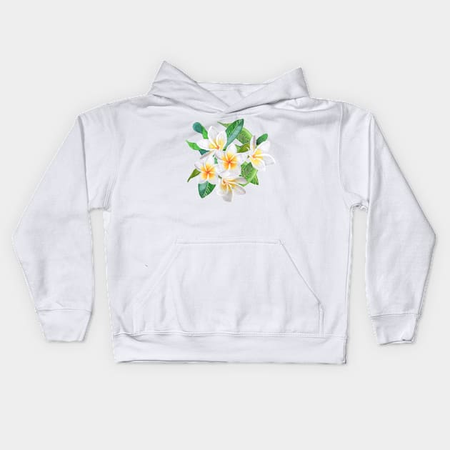 Frangipani - Sea Foam Kids Hoodie by wallaceart